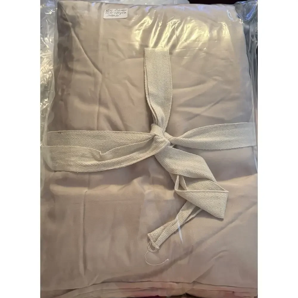 NEW Quince 100% Organic Bamboo Sheet Set Queen SAND~ FLAT Sheet + 2 Pillowcases